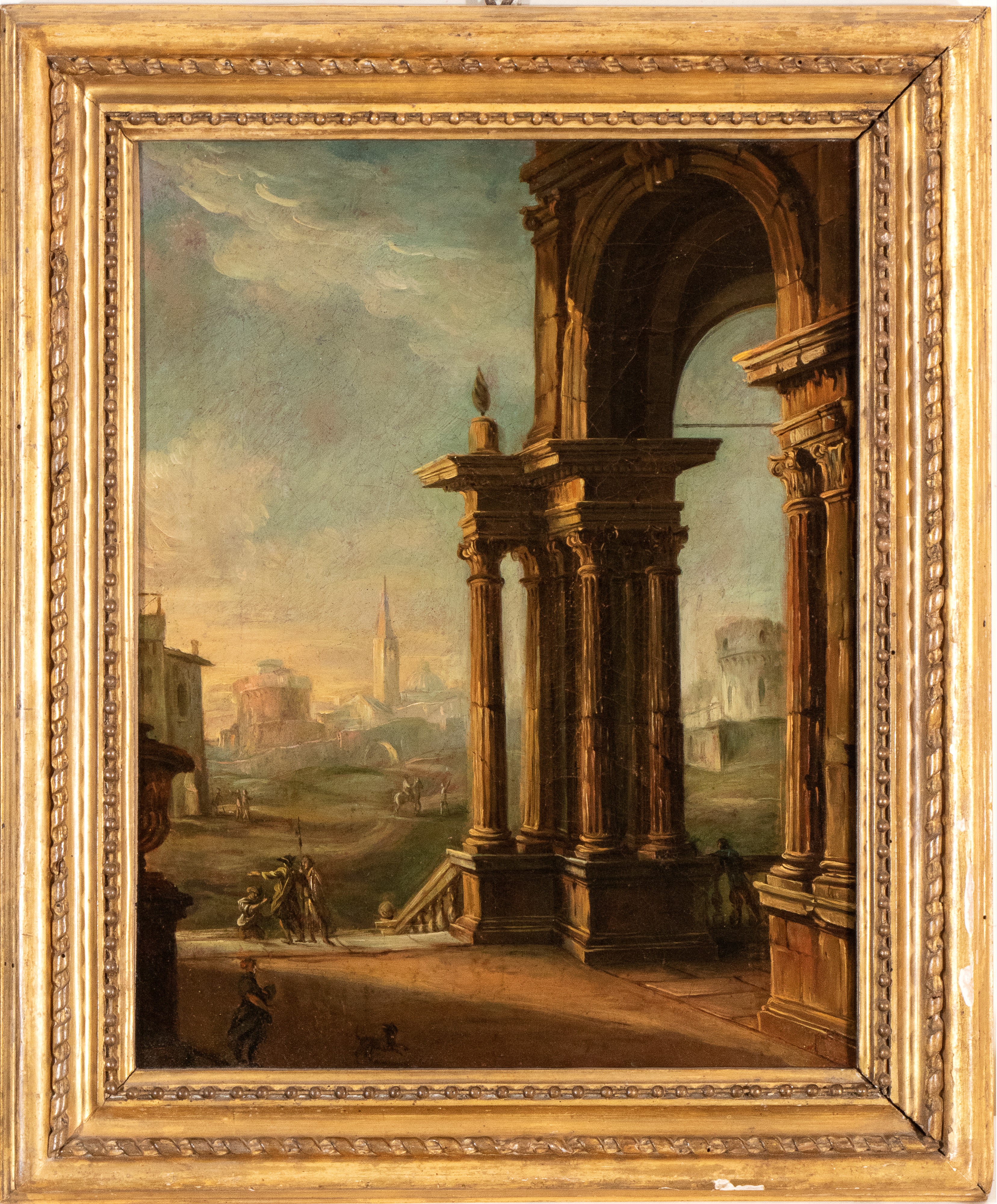 Gherardo Poli - Capriccio Architettonico con Portico e Figure