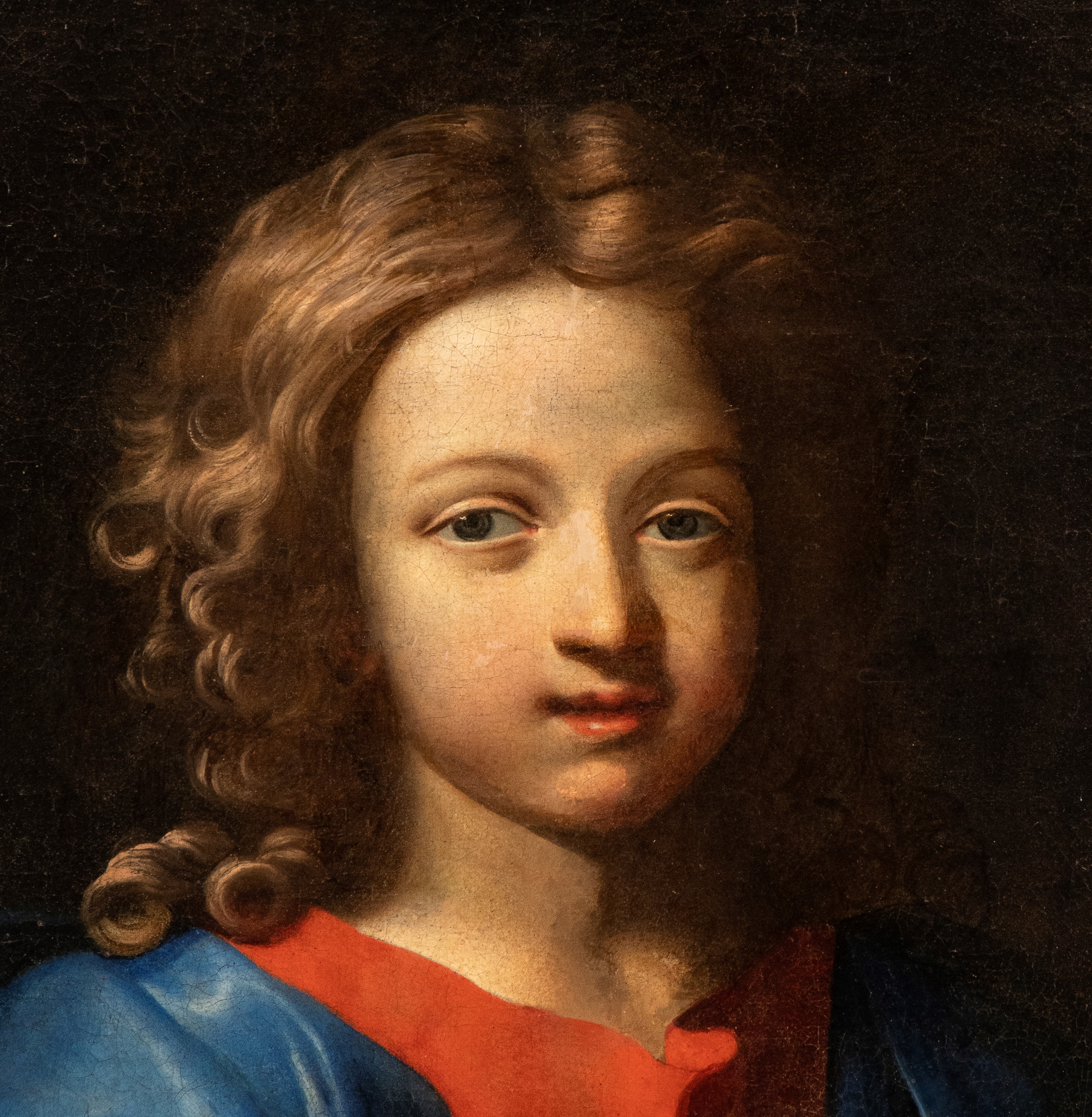 Artista Francese Attivo a Roma, XVII Secolo - Ritratto di fanciullo (Gesù?), olio su tela