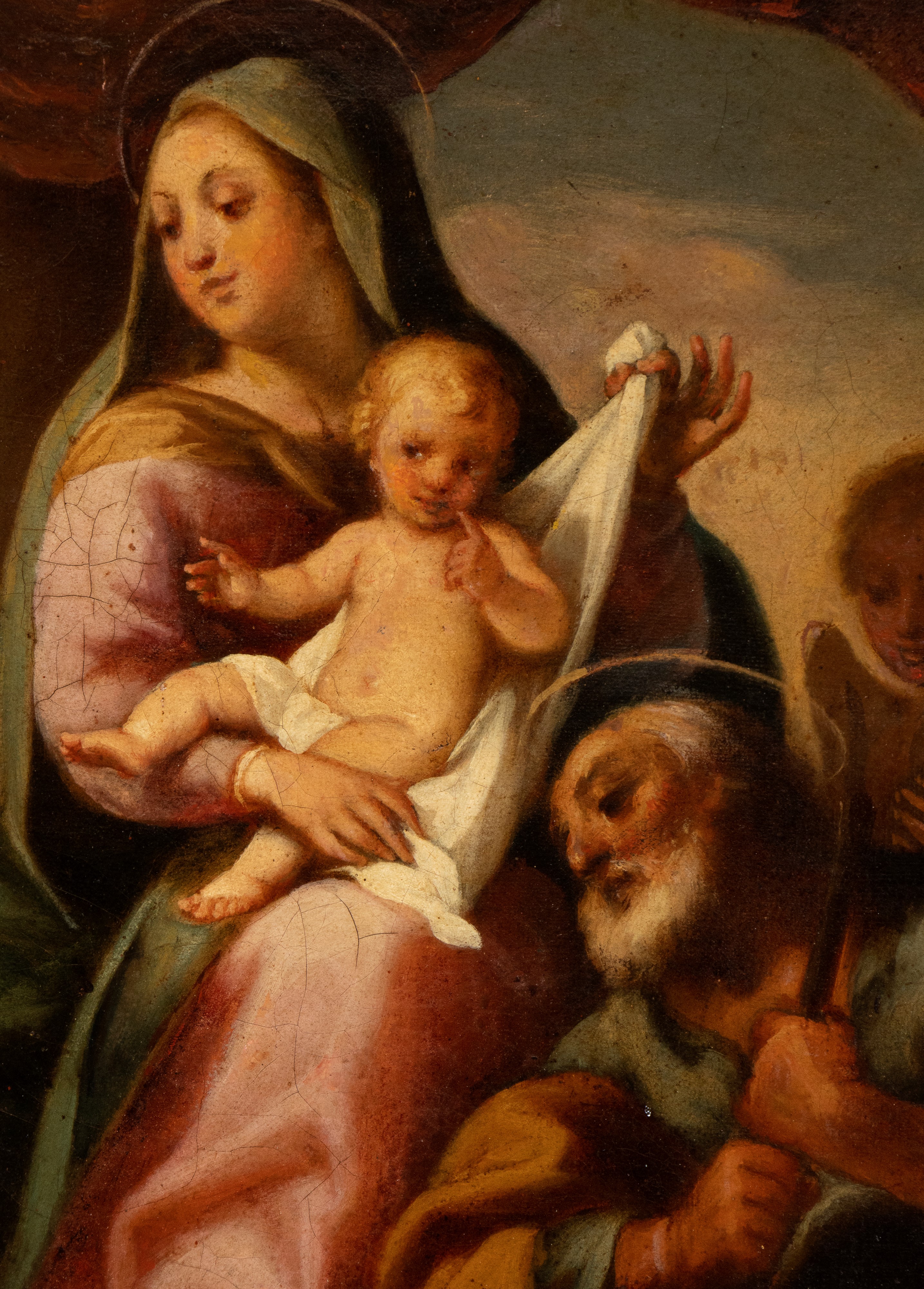 Madonna con Bambino, San Giuseppe, santo vescovo e angeli