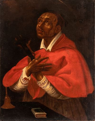 San Carlo Borromeo in preghiera, olio su tela