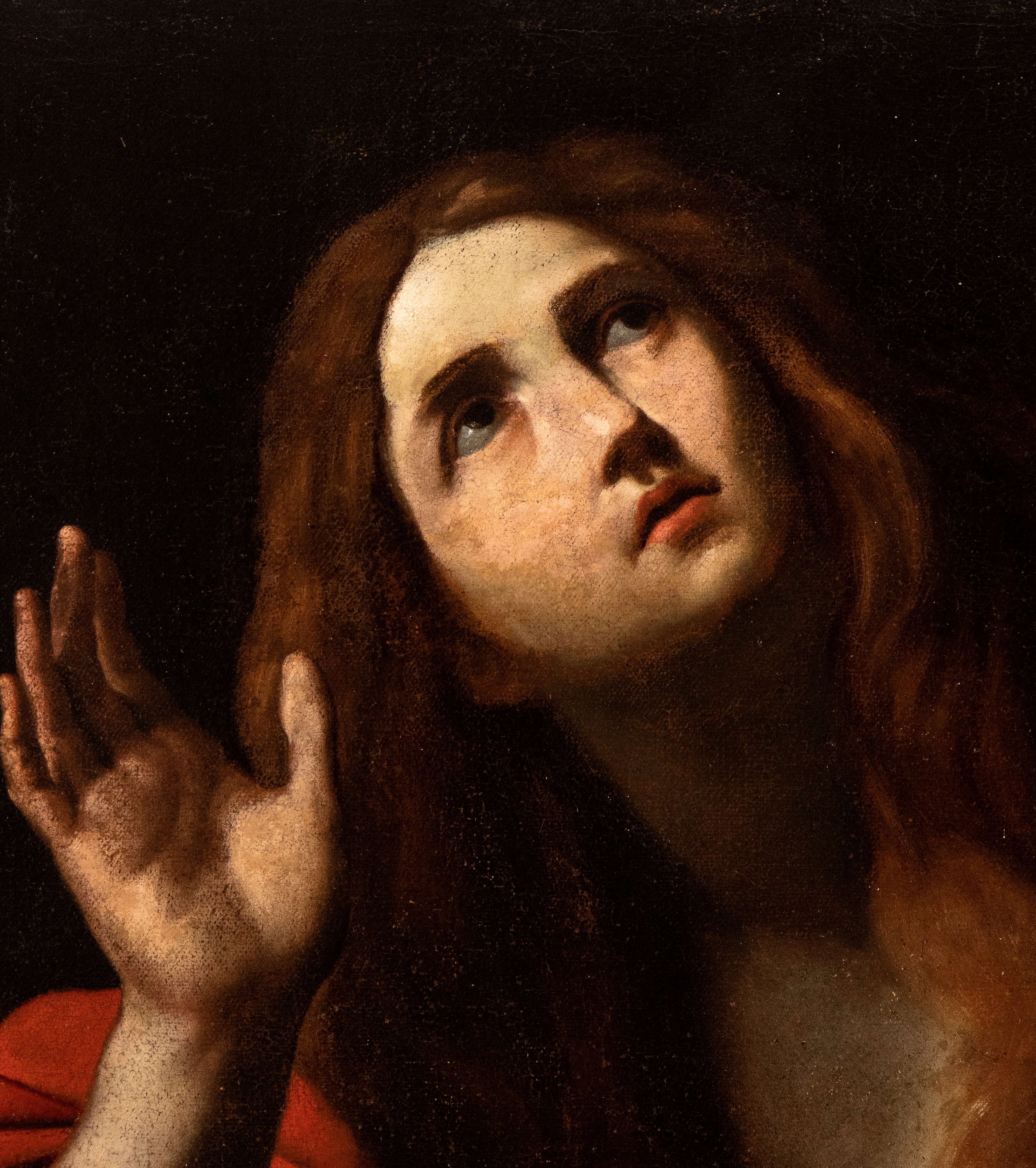 Artista Napoletano, XVII Secolo - Maddalena penitente, olio su tela