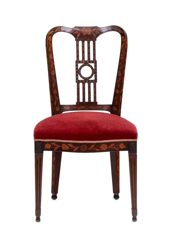 Dutch inlaid chair, Louis XVI chair
