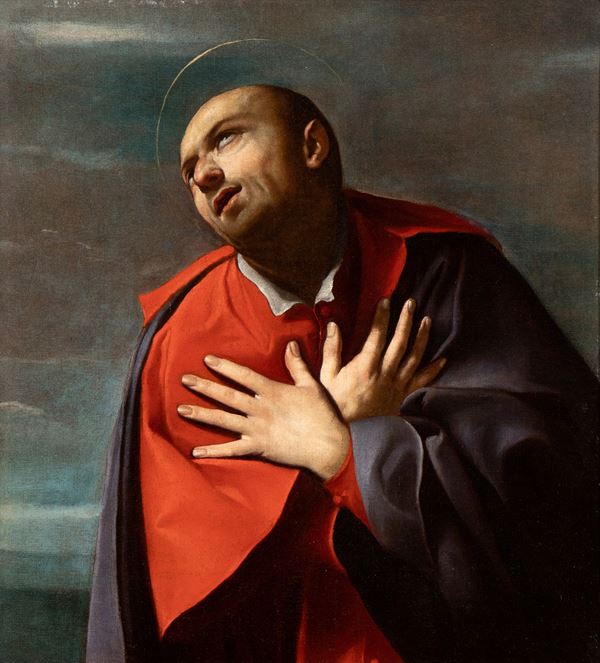 Carlo Saraceni - St Carlo Borromeo with his arms crossed over his chest