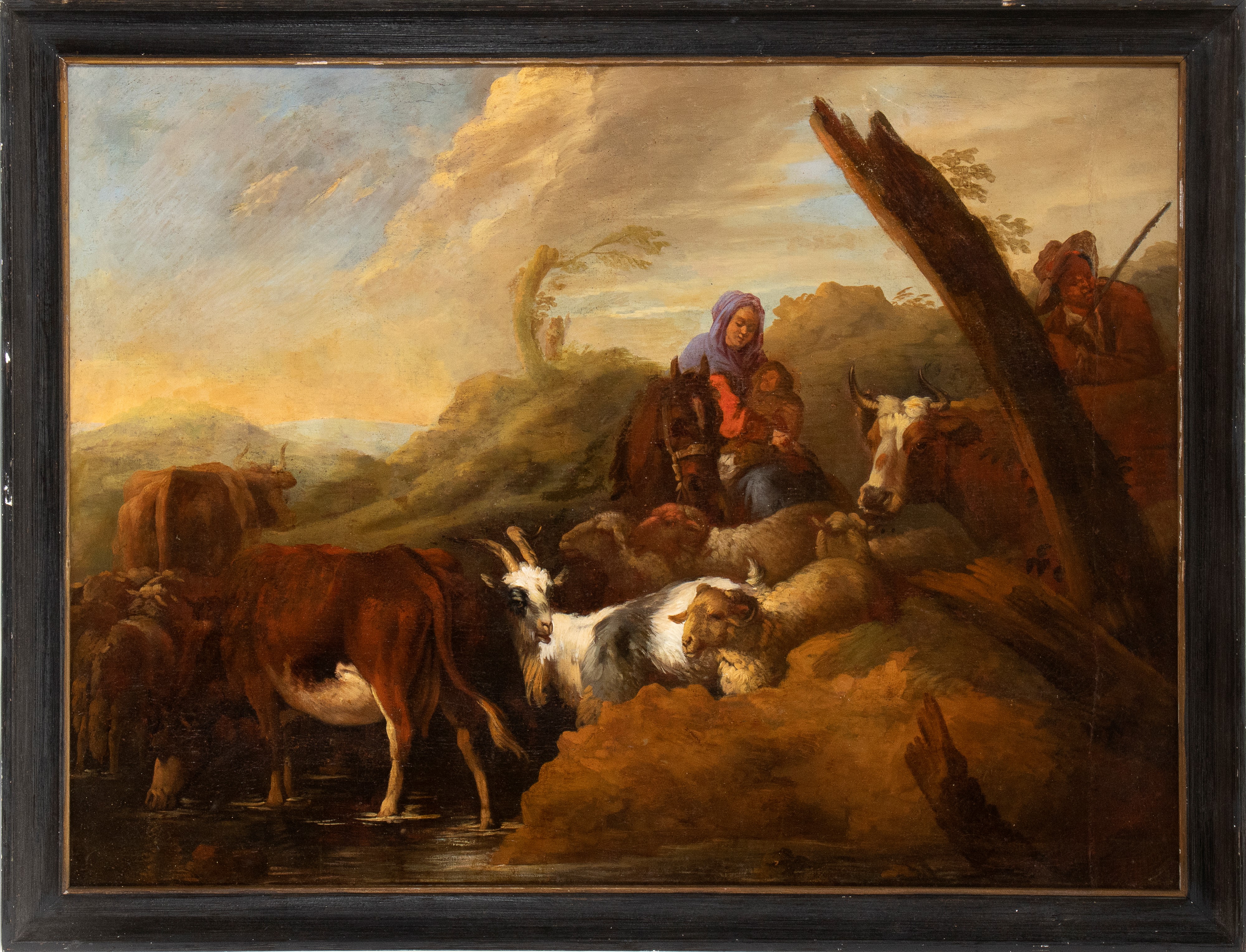 Giovanni Benedetto Castiglione il Grechetto - Paesaggio con Famiglia di Pastori e Armenti