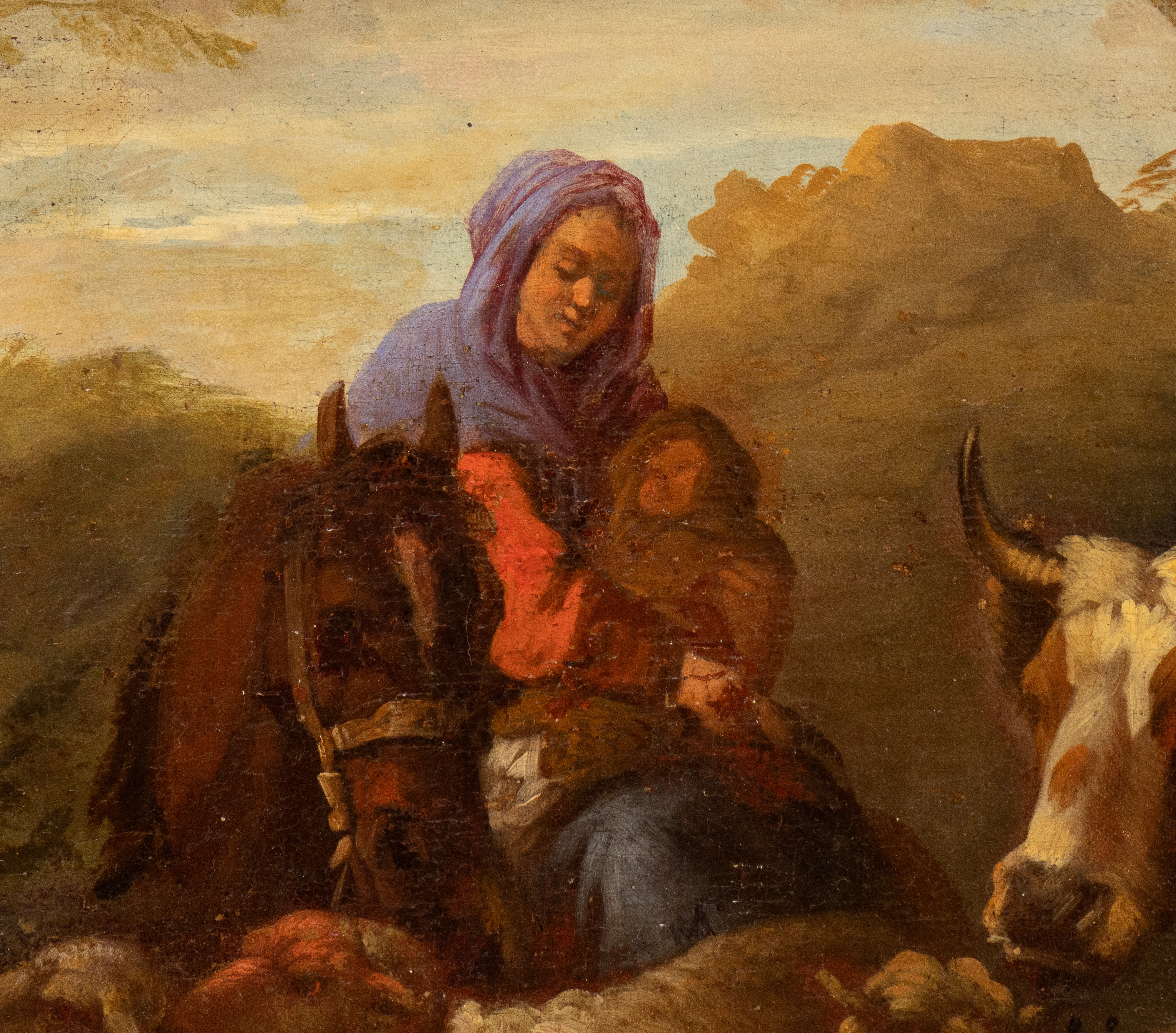 Giovanni Benedetto Castiglione il Grechetto - Paesaggio con Famiglia di Pastori e Armenti