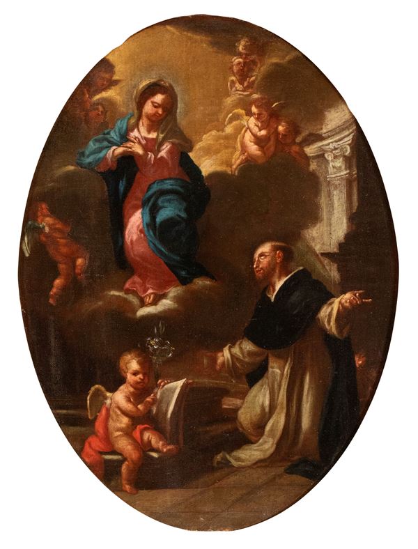 Artista emiliano, XVII secolo - La Madonna appare a San Vincenzo Ferrer