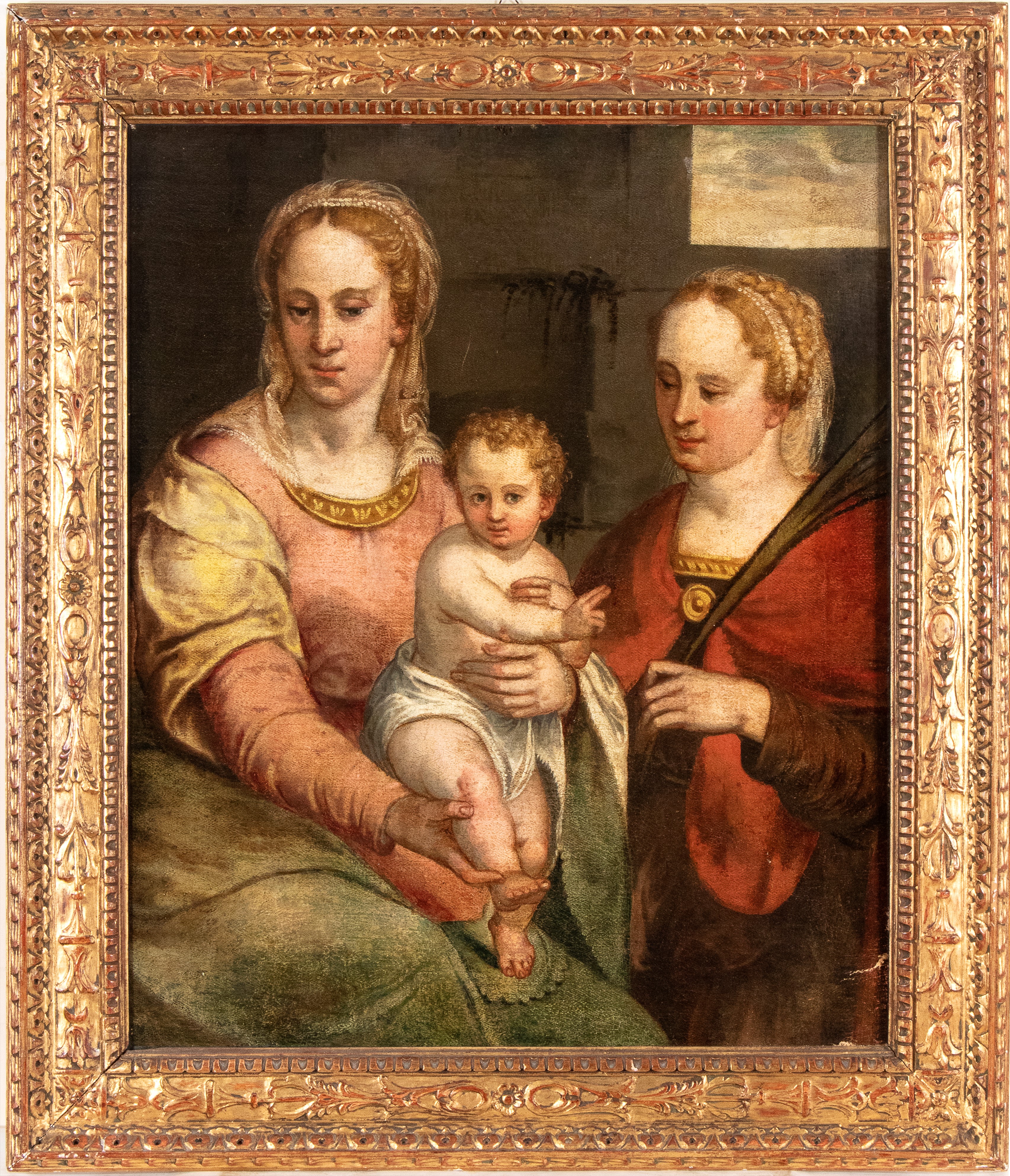 Artista Veronese, Seconda Metà XVI Secolo - Madonna con Bambino e Santa Martire