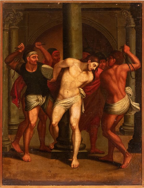 Artista attivo a Roma, XVII secolo - Cristo alla colonna