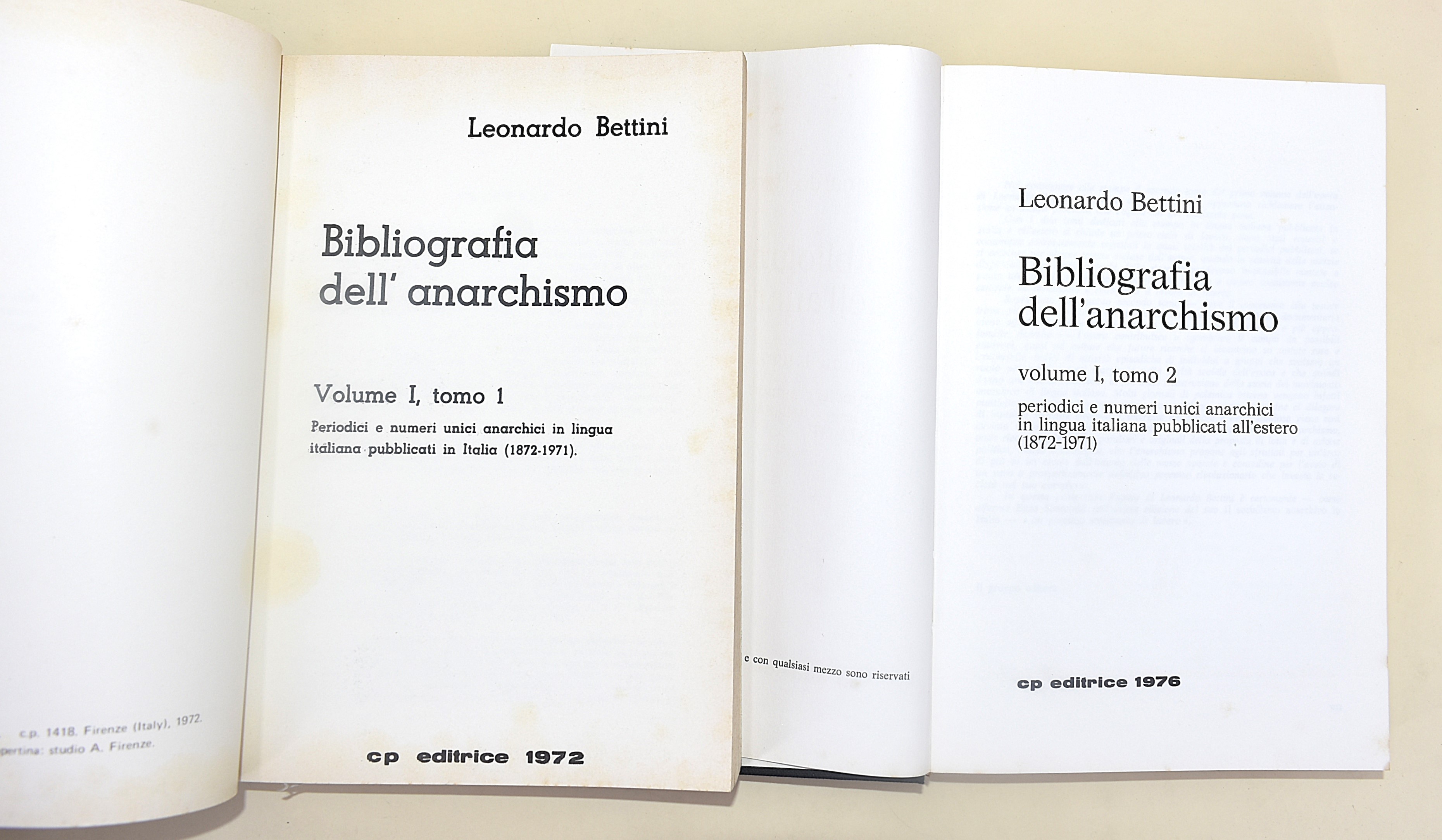 Bibliografia dell'anarchismo - 2 volumi