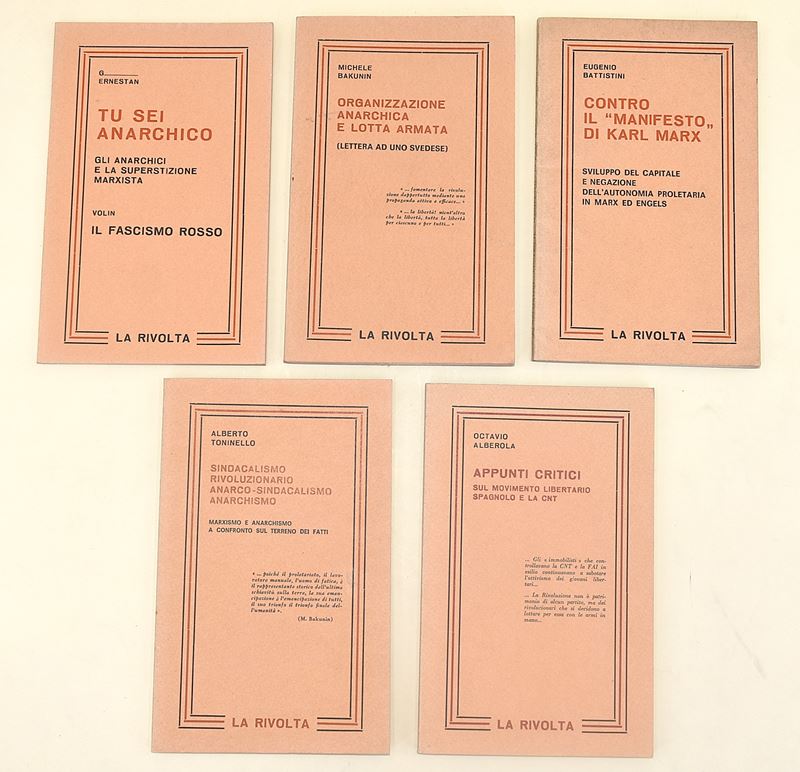 Anarchia, Editrice La Rivolta, Karl Marx e il Marxismo - 5 volumi