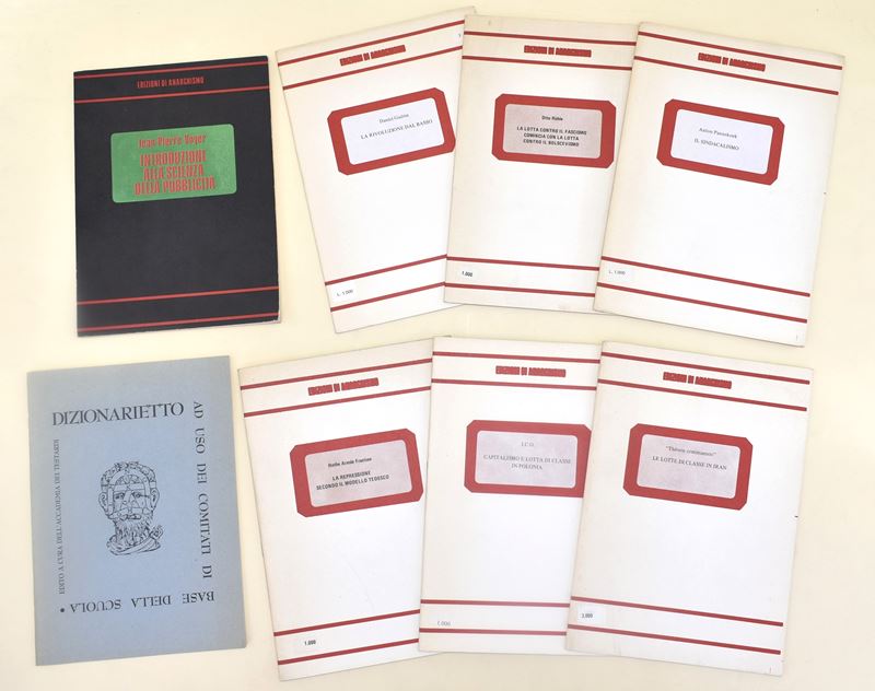 Opuscoli Anarchia. Edizioni di Anarchismo - 8 Volumi
