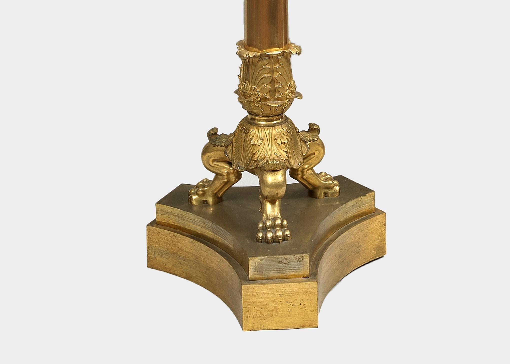 Luigi Manfredini - Coppia di torcieri in bronzo dorato, Milano XIX secolo