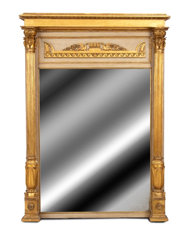 Lacquered and gilded italian Empire mirror