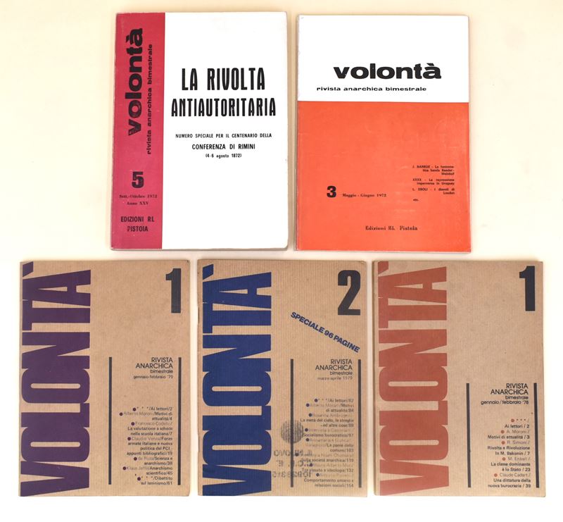 Volontà. Rivista Anarchica Bimestrale - 5 Fascicoli