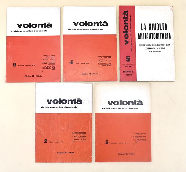 Volontà. Rivista anarchica bimestrale - 5 fascicoli