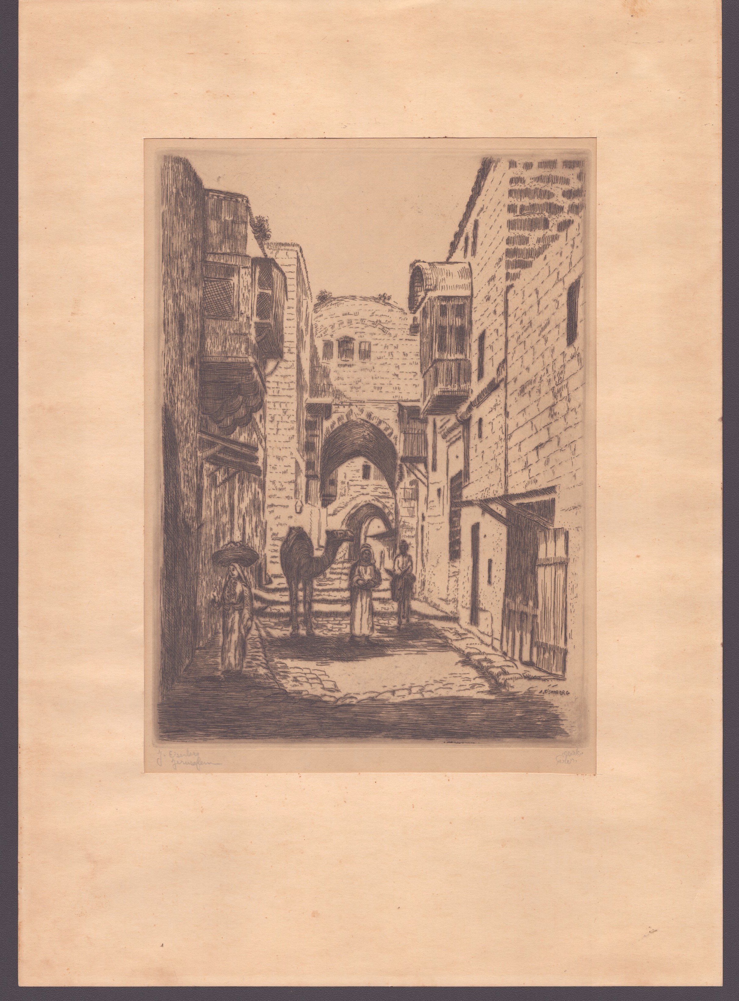 Jacob Eisenberg - Vedute di Gerusalemme, quattro acqueforti
