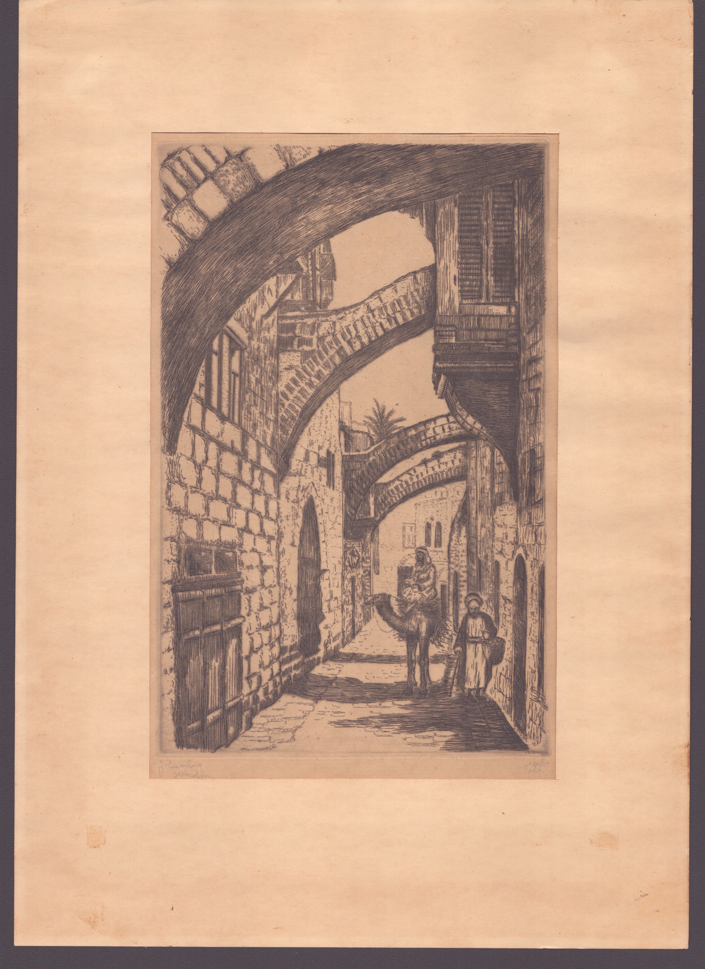 Jacob Eisenberg - Vedute di Gerusalemme, quattro acqueforti