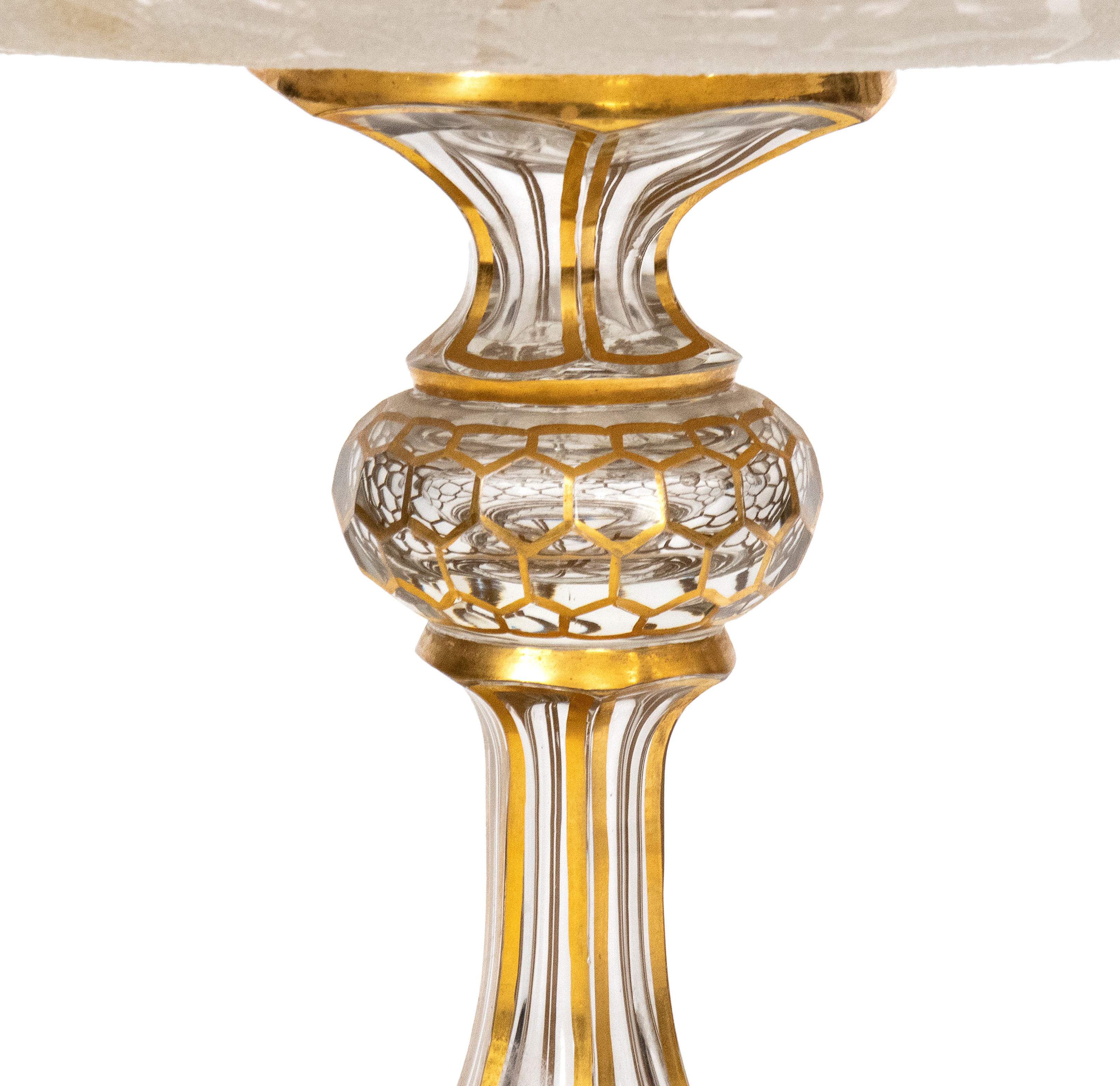 Centrotavola in Vetro con Decori in Oro