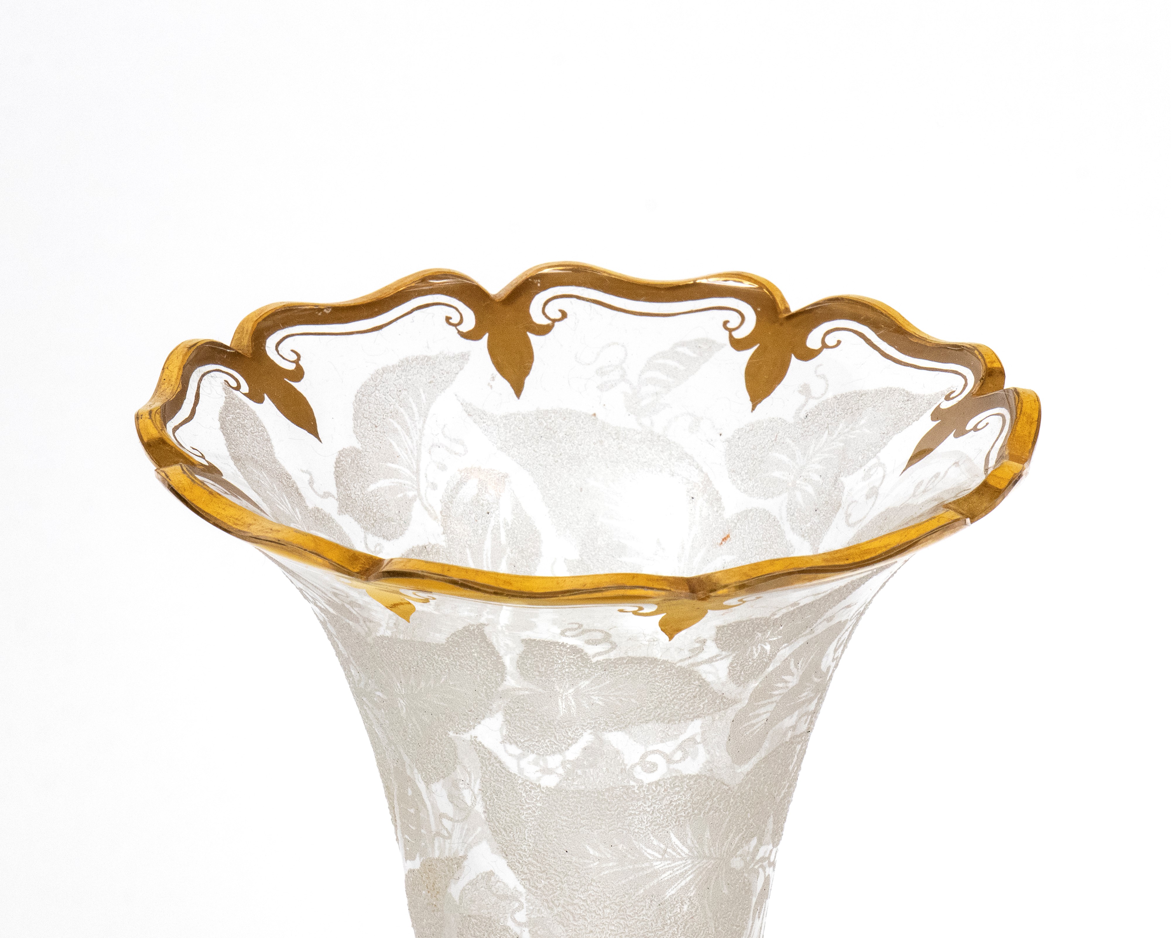 Centrotavola in Vetro con Decori in Oro