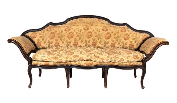 Italian boat-shaped sofa, Louis XV 