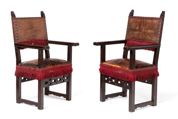 A pair of Italian armchairs