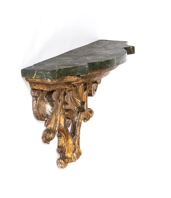 Italian Louis XVI gilded wall console shelf