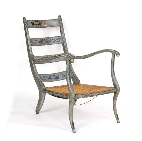 Italian lacquered armchair, Luigi XVI
