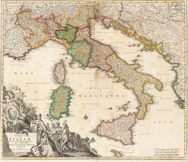 Johann Baptist Homann - Statuum totius Italiae novissima 
