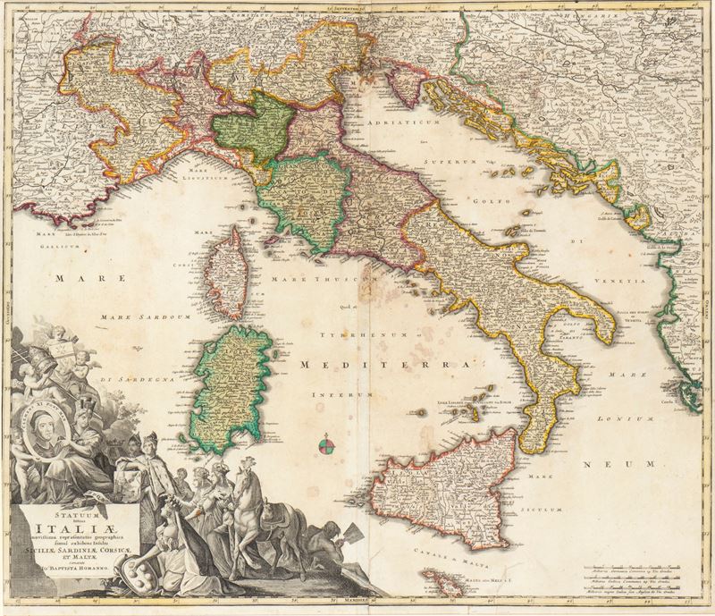 Johann Baptist Homann - Statuum Totius Italiae Novissima