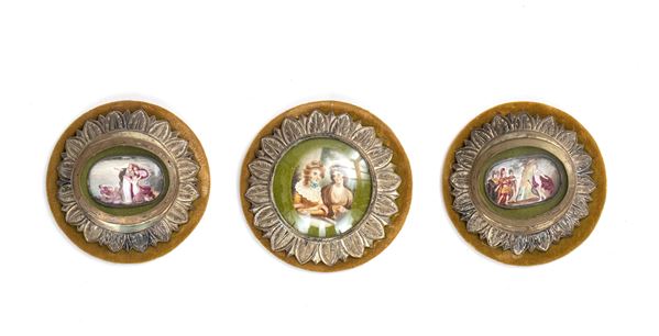 Set di tre miniature italiane in argento