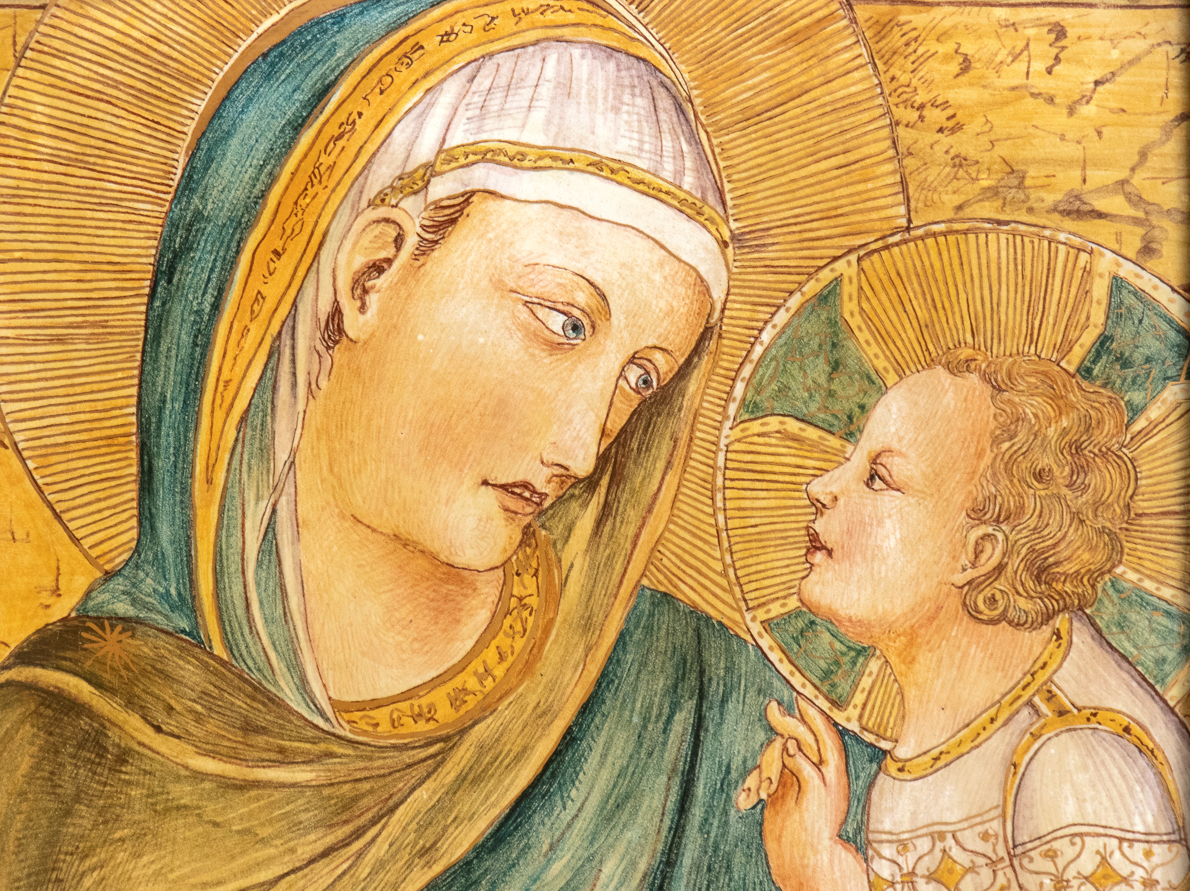 Manifattura Santarelli, Gualdo Tadino - Maiolica Raffigurante Madonna con Bambino