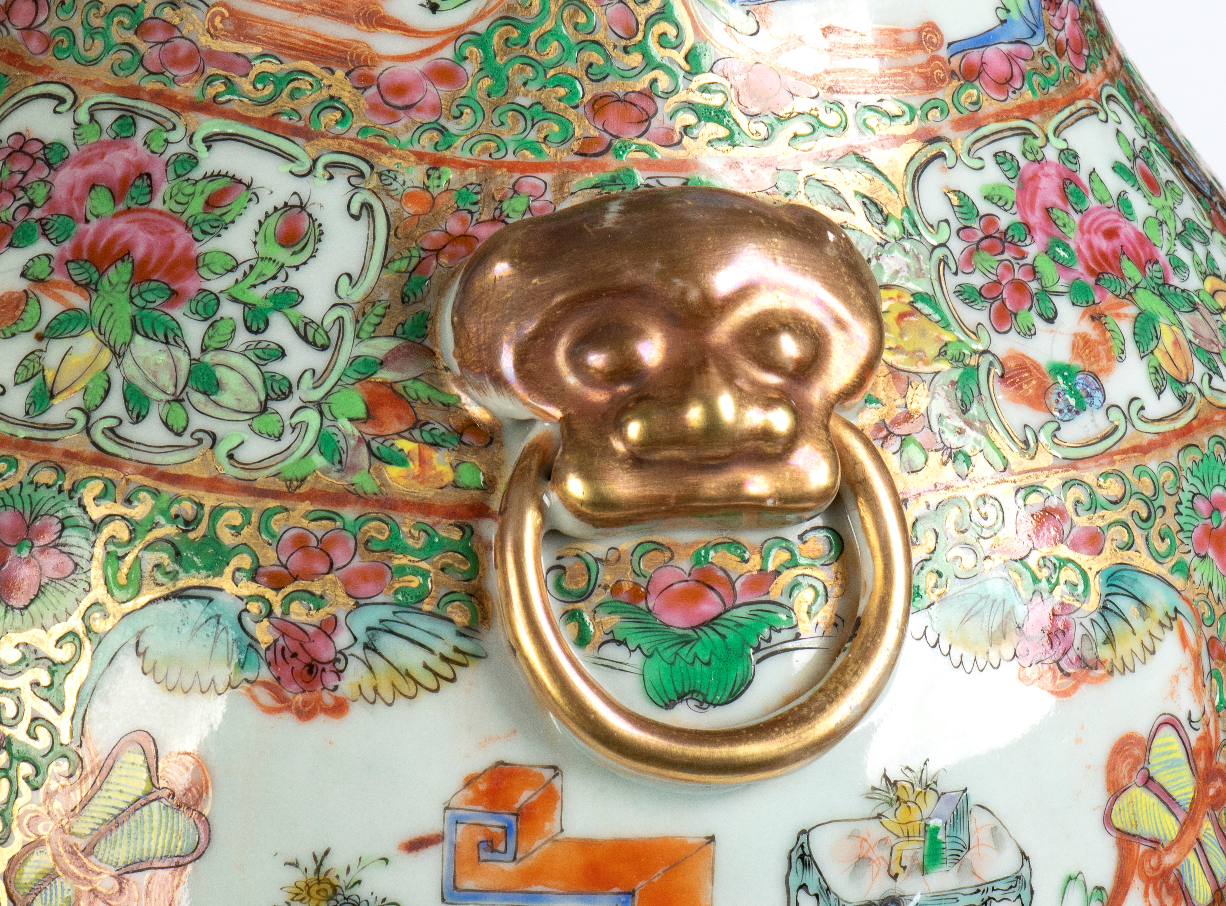 Coppia di vasi Canton a balaustro