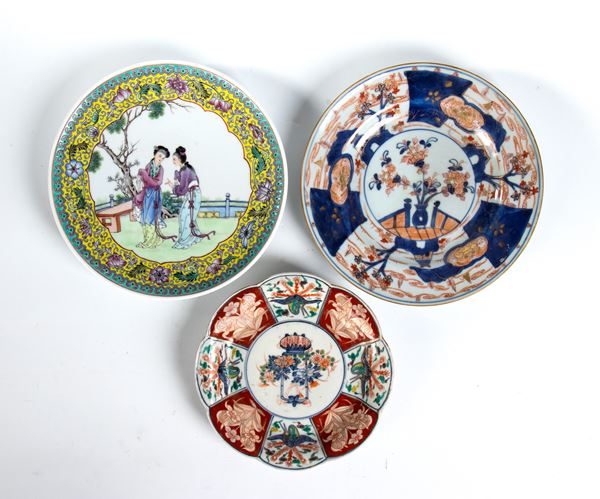 Lot of three oriental plates