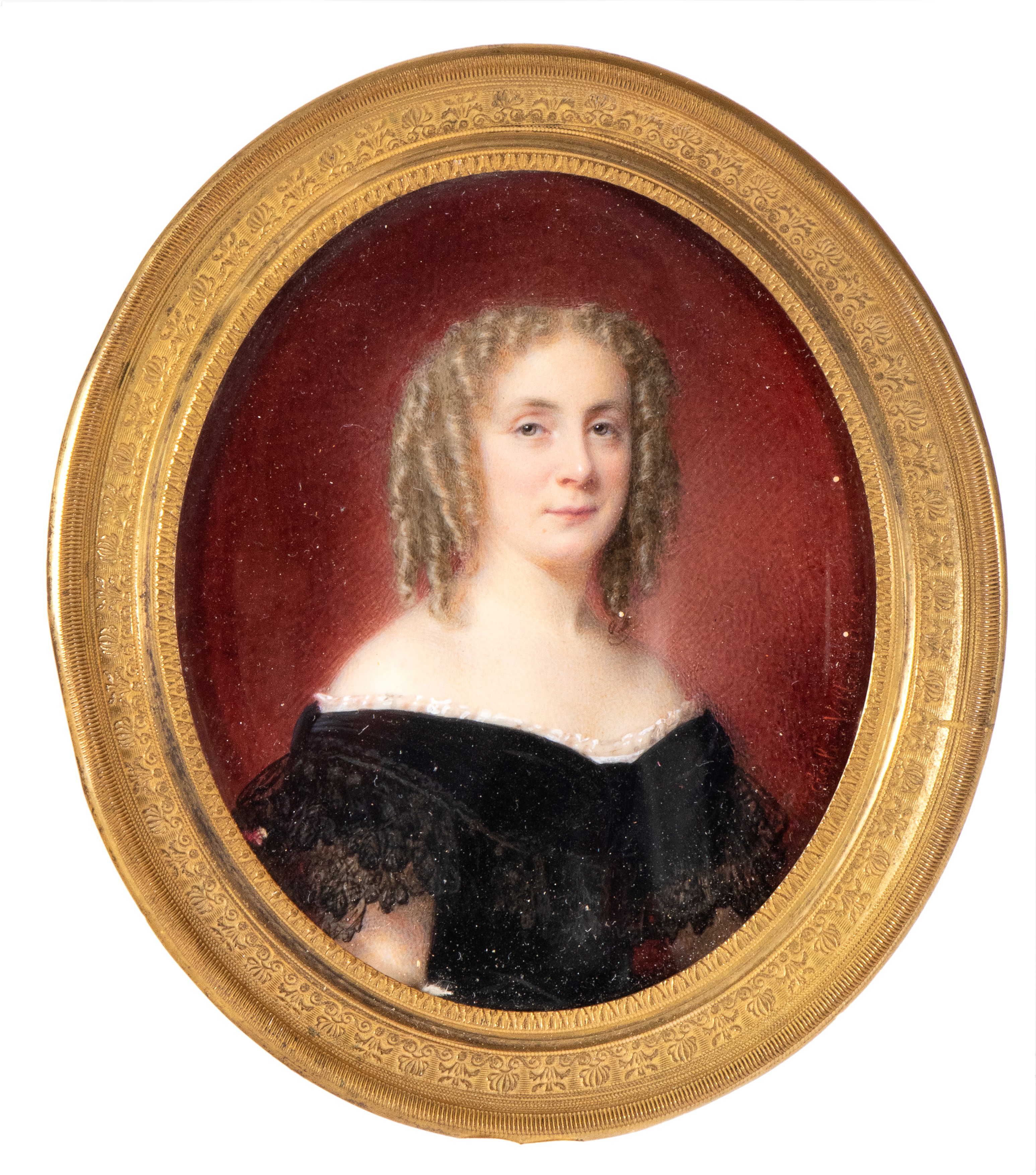 Cécile Villeneuve - Ritratto di Dama con Boccoli Biondi