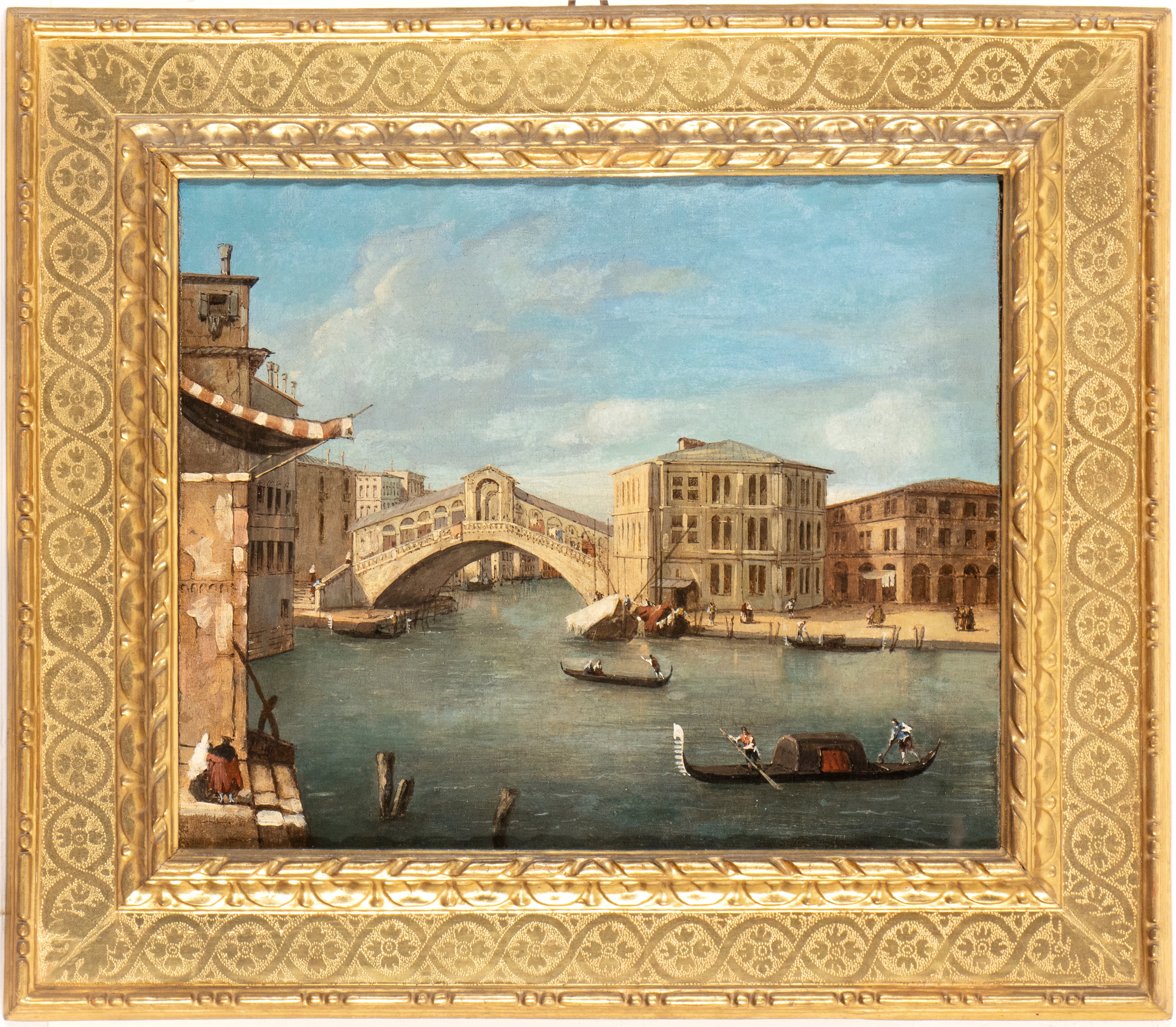 Artista Attivo a Venezia, XIX Secolo - Veduta del Ponte di Rialto con Palazzo dei Camerlenghi