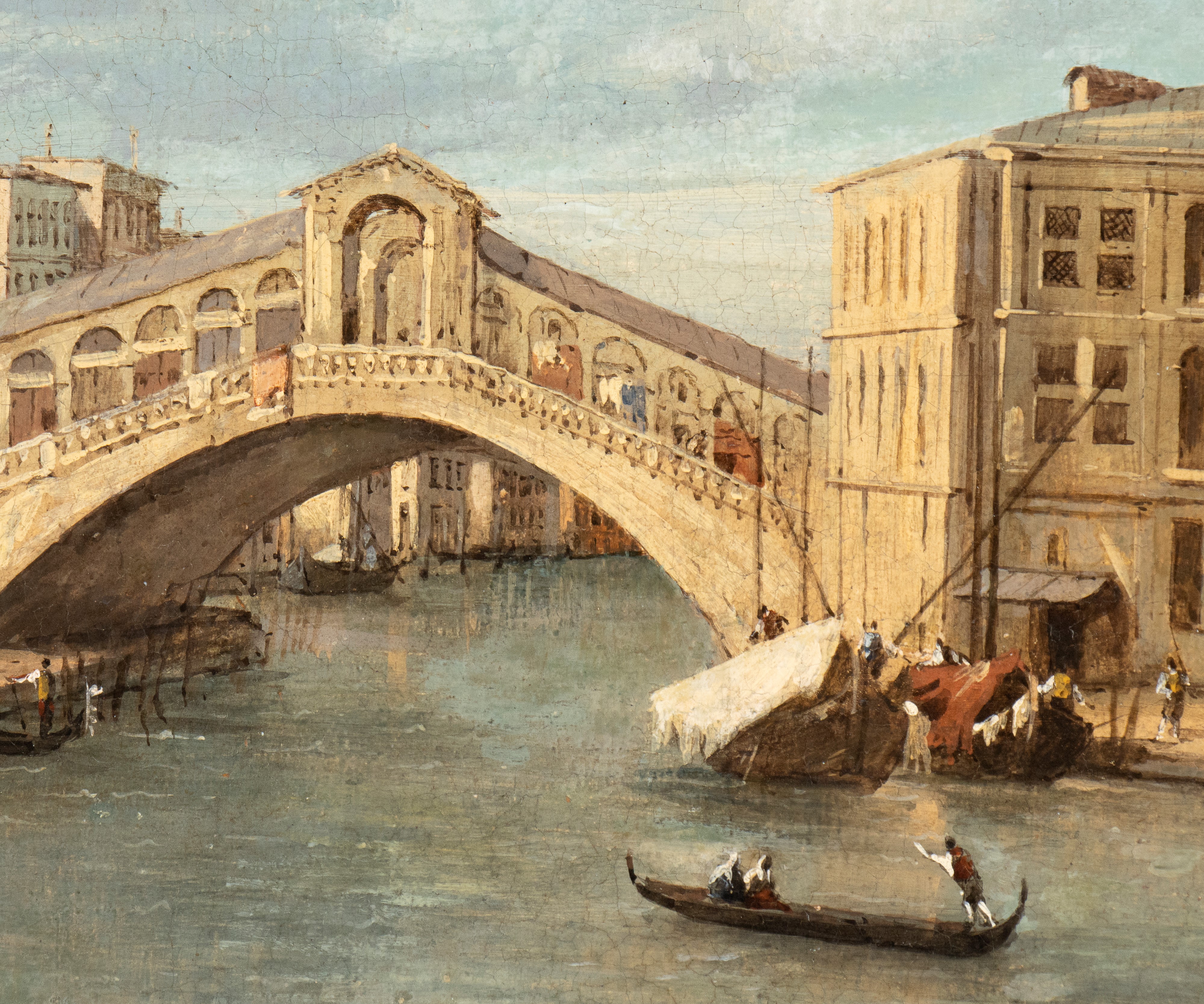 Artista Attivo a Venezia, XIX Secolo - Veduta del Ponte di Rialto con Palazzo dei Camerlenghi