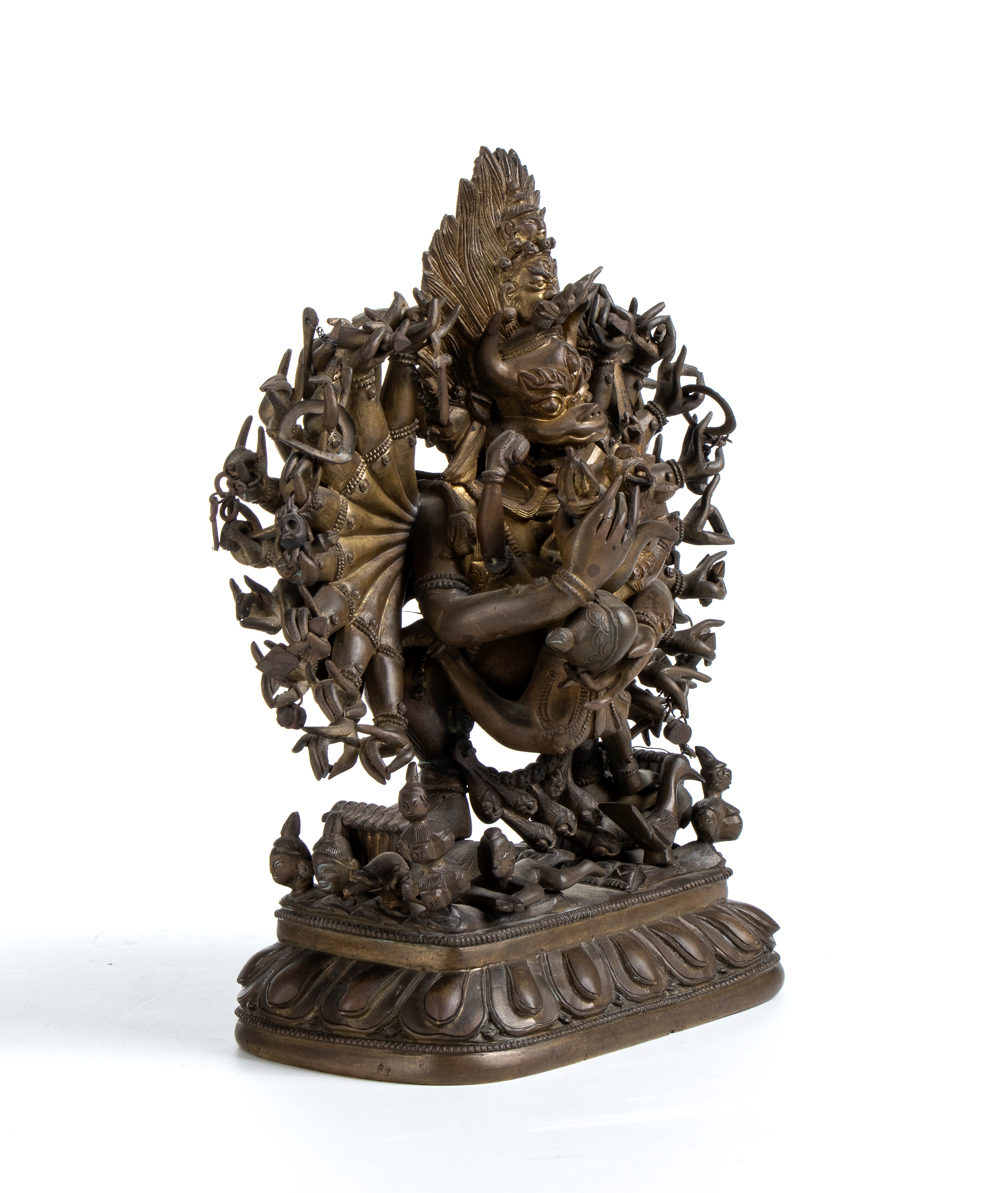 Scultura in bronzo raffigurante Yamantaka