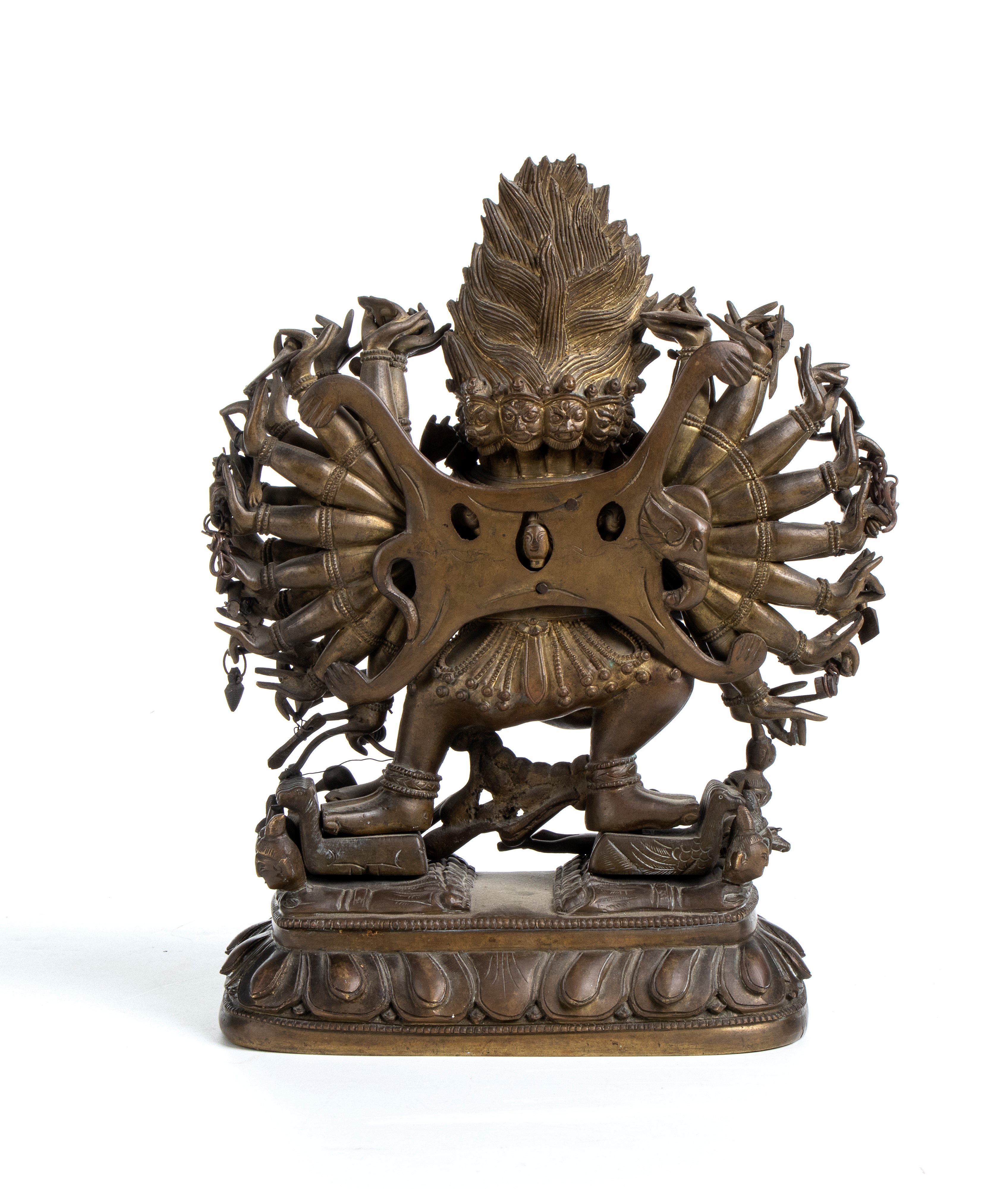 Scultura in bronzo raffigurante Yamantaka