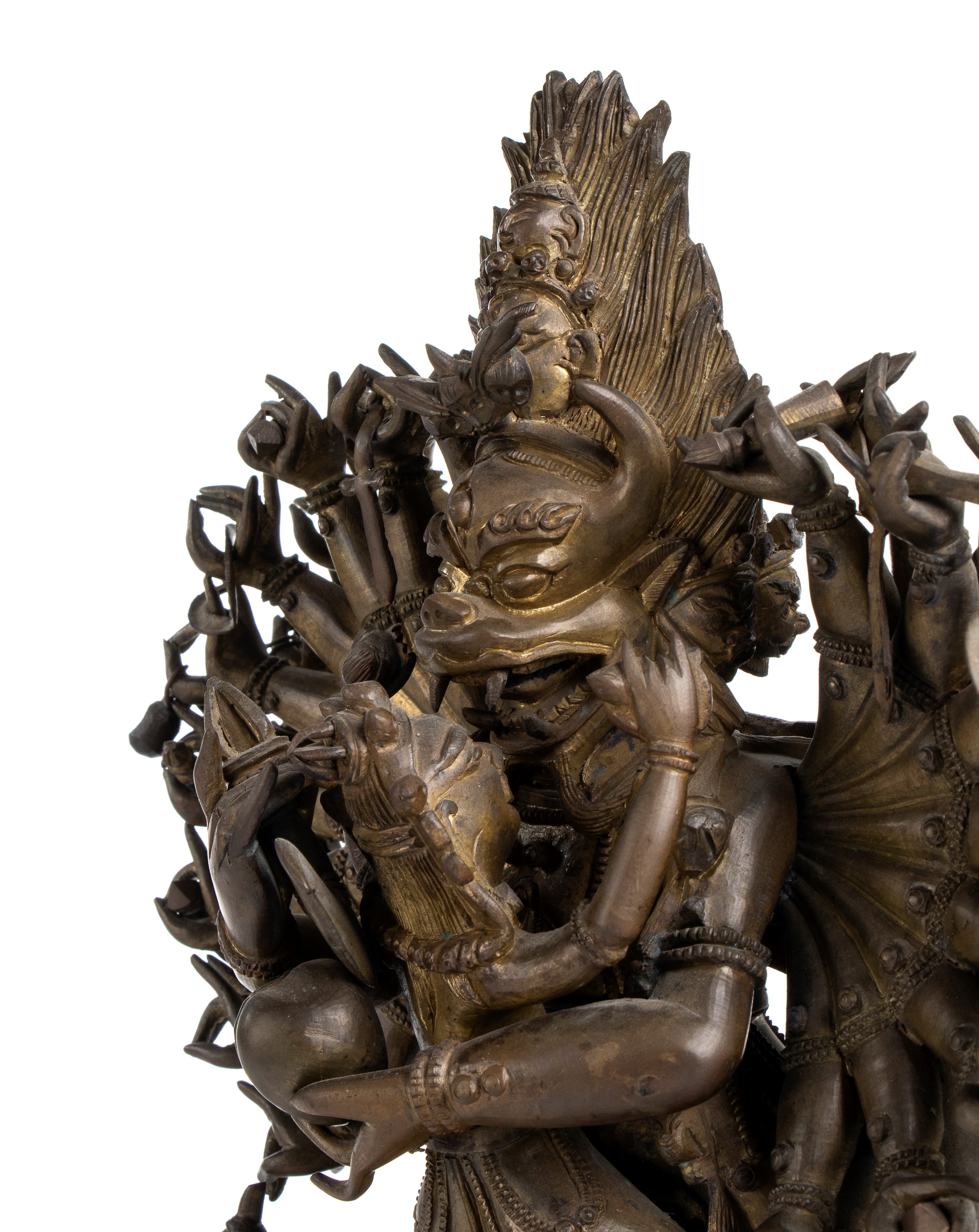 Scultura in bronzo raffigurante Yamantaka