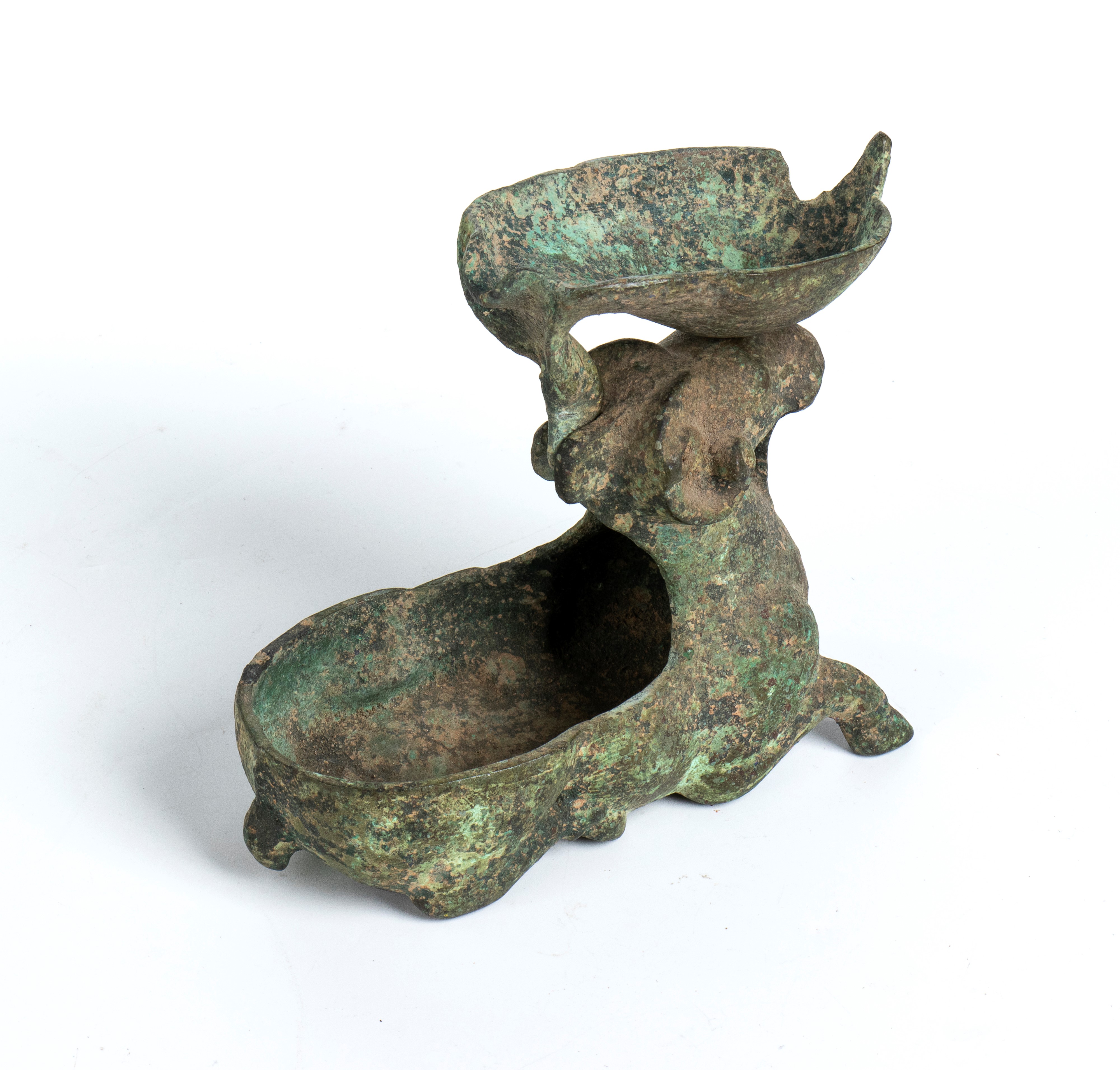 Lampada ad olio in bronzo