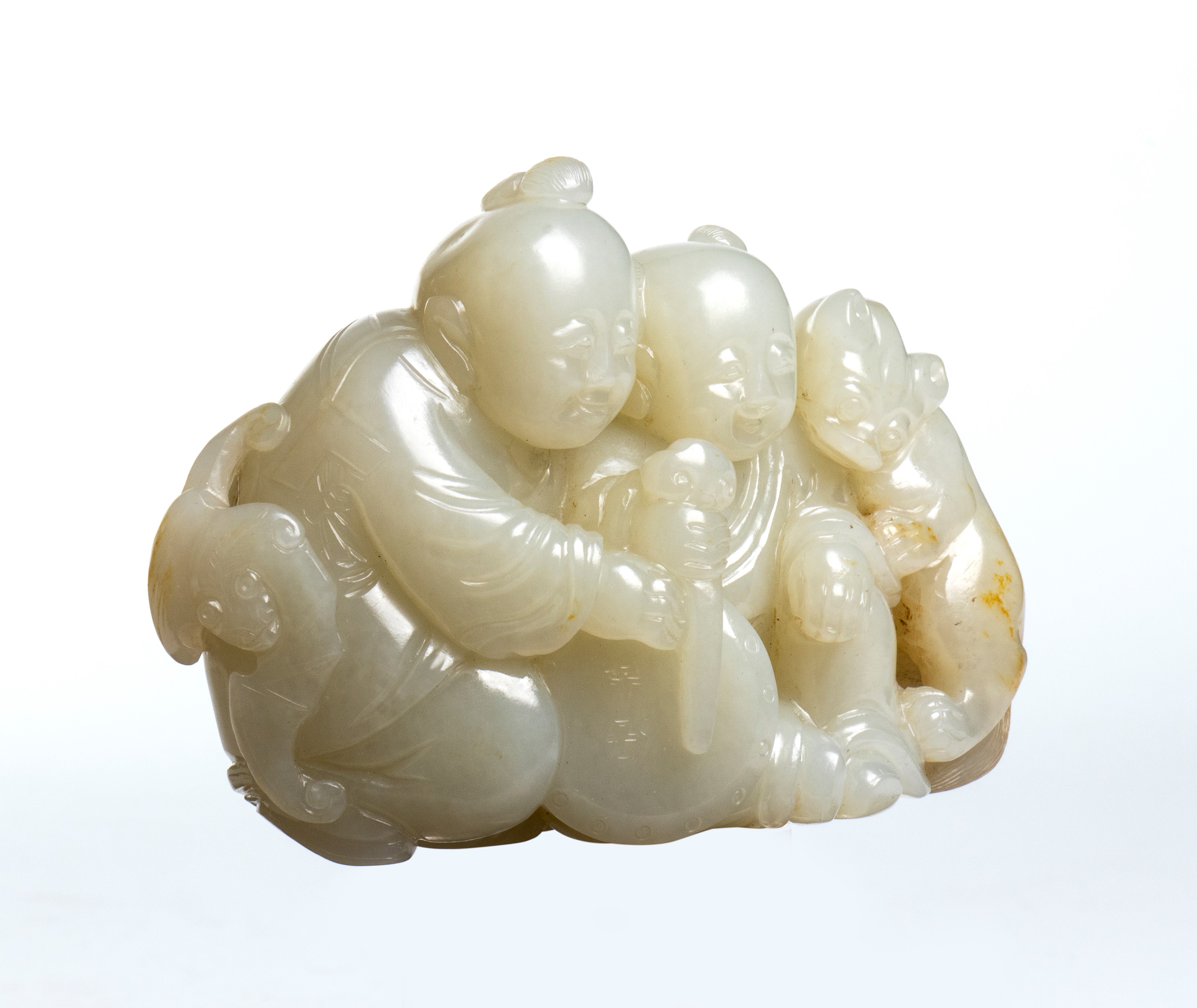 Intaglio in giada bianca