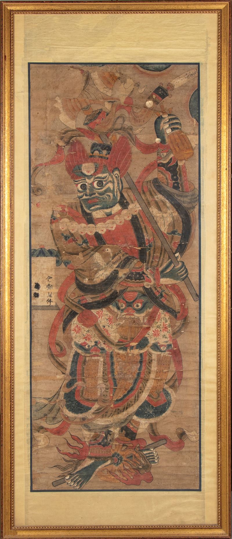 Dipinto raffigurante Yama, Re degli Inferni. Cina, dinastia Qing (1644-1912)