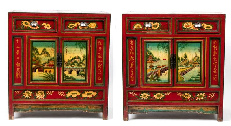 Rara coppia di mobili di design cinesi