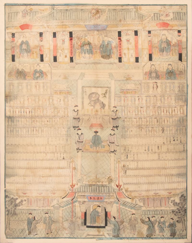 Grande dipinto di antenati cinesi