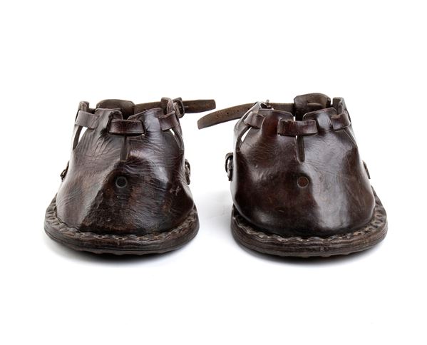 A pair of leather horse covers