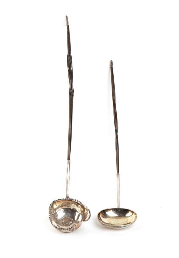 Pair of English Georgian sauce ladles