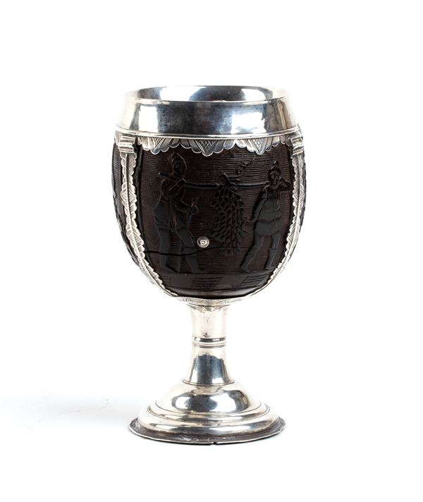 Solid silver and coconut goblet