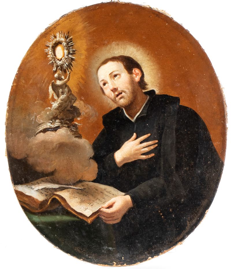 Artista Napoletano, XVIII Secolo - San Francesco Caracciolo in Adorazione Dell'ostia
