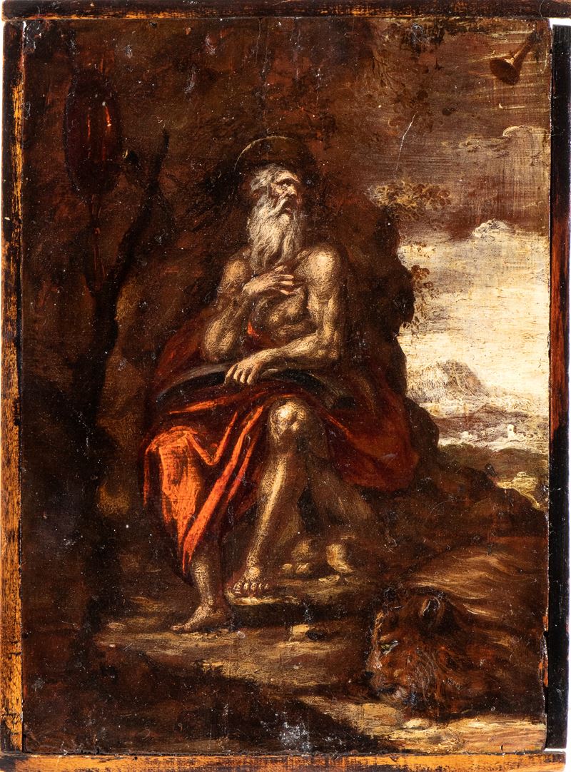 Artista Lombardo, XVII Secolo - San Girolamo nel Deserto