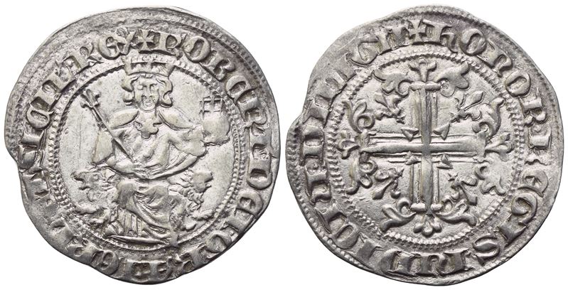 NAPOLI. Regno di Napoli. Roberto I d'Angiò (1309-1343). Gigliato; Ag (3,96 g; 26,5 mm)
